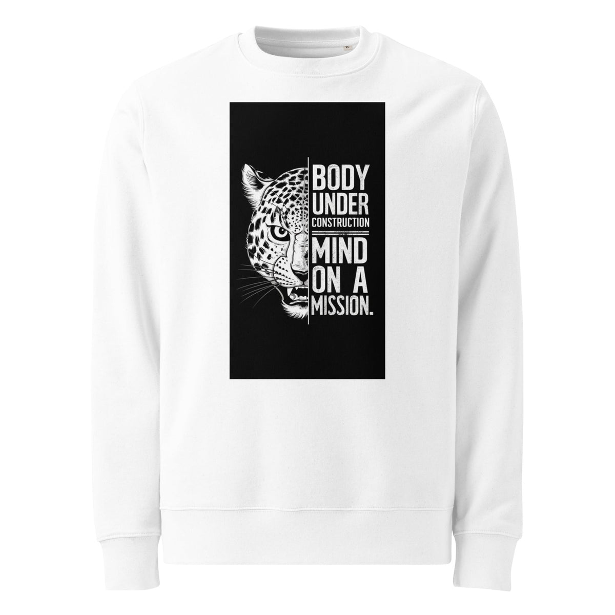 Body Under Construction eco sweatshirt flat product shot