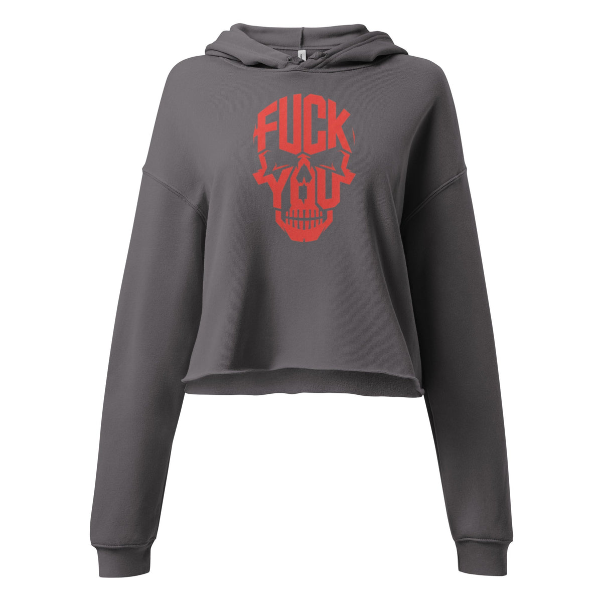 Skull graphic cropped hoodie flat product shot