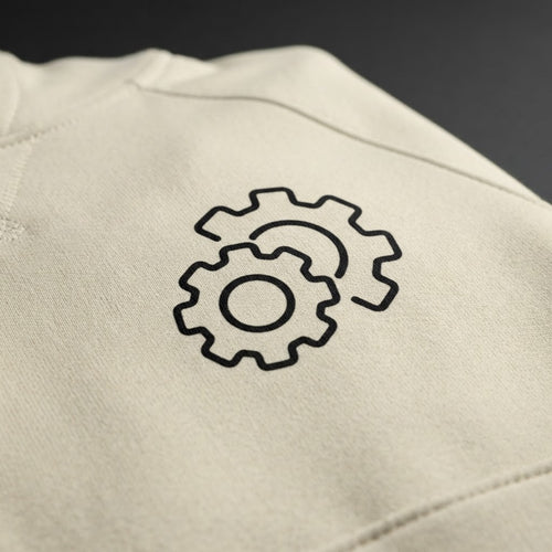 Built Different Gears Super Heavyweight Hoodie print detail