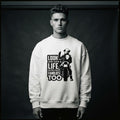 Look Twice, Save A Life Biker Eco Sweatshirt worn by model
