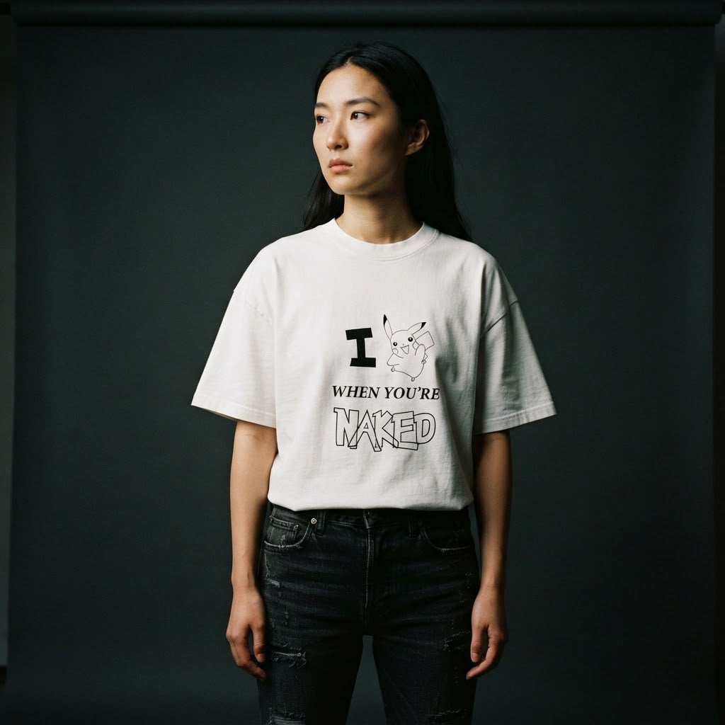 I Spark When You're Naked Graphic Tee worn by model