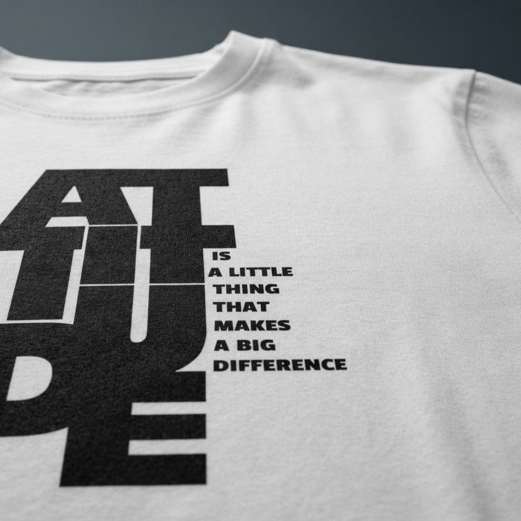 Attitude Bold Type Softstyle Tee print detail