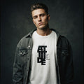 Attitude Bold Type Softstyle Tee worn by model