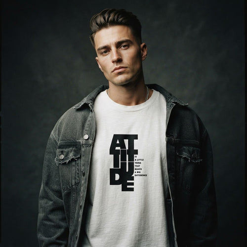 Attitude Bold Type Softstyle Tee worn by model