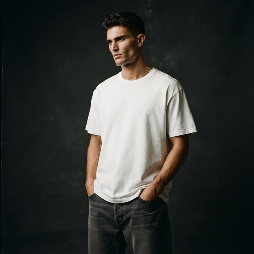 Clean Slate Essential Unisex Tee worn by model