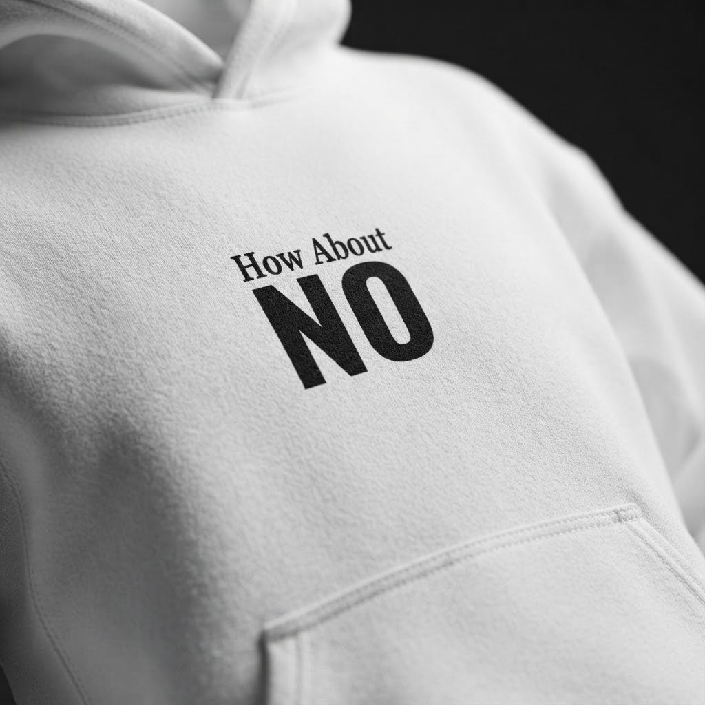 How About No Oversized Hoodie print detail