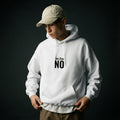 How About No Oversized Hoodie worn by model