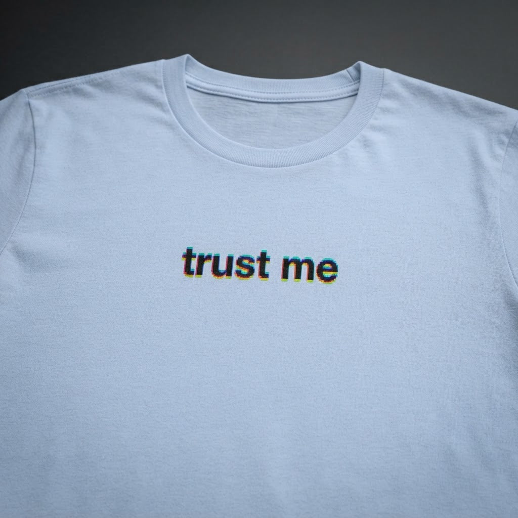 Trust Me Minimal Statement Tee print detail