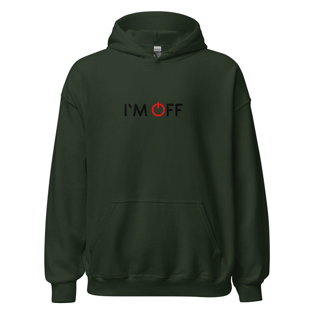 I'm Off Power Button Hoodie flat lay