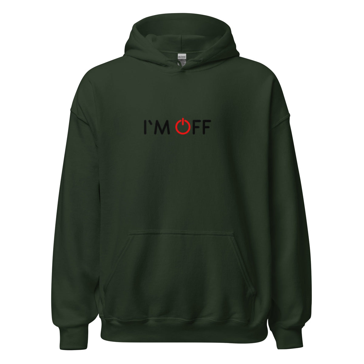 I'm Off Power Button Hoodie flat lay