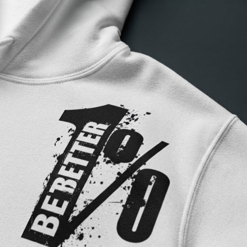 1% Better Everyday Oversized Hoodie print detail